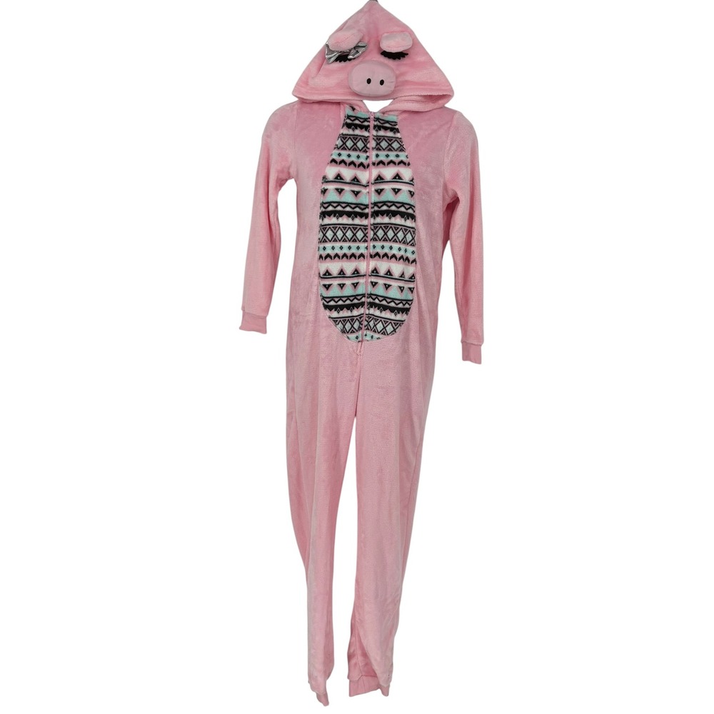 Secret Treasures Flying Pig One Piece PJs‎ Pink Hooded Wings Large